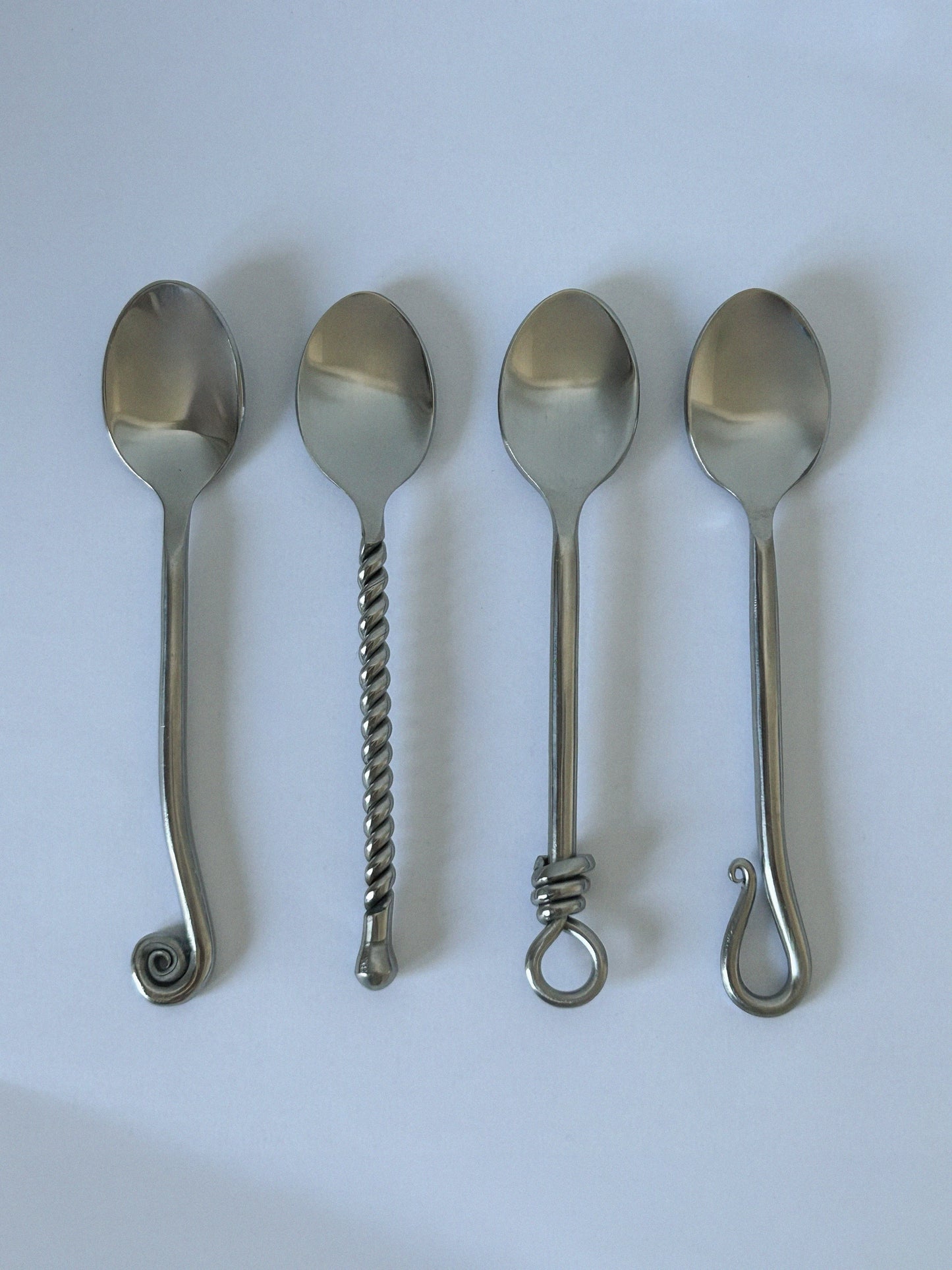 Set of 6 Vintage Shell-Inspired Coffee Spoons - French Origin