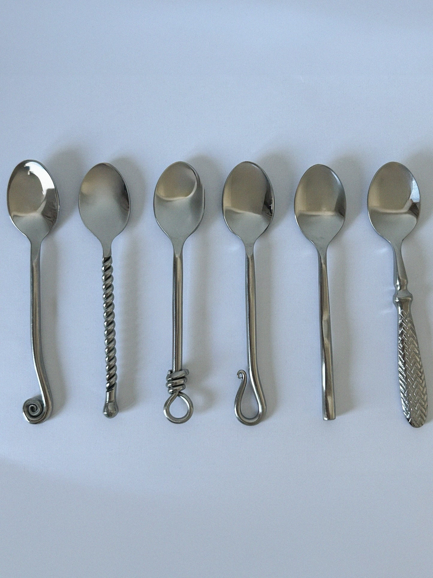 Set of 6 Vintage Shell-Inspired Coffee Spoons - French Origin
