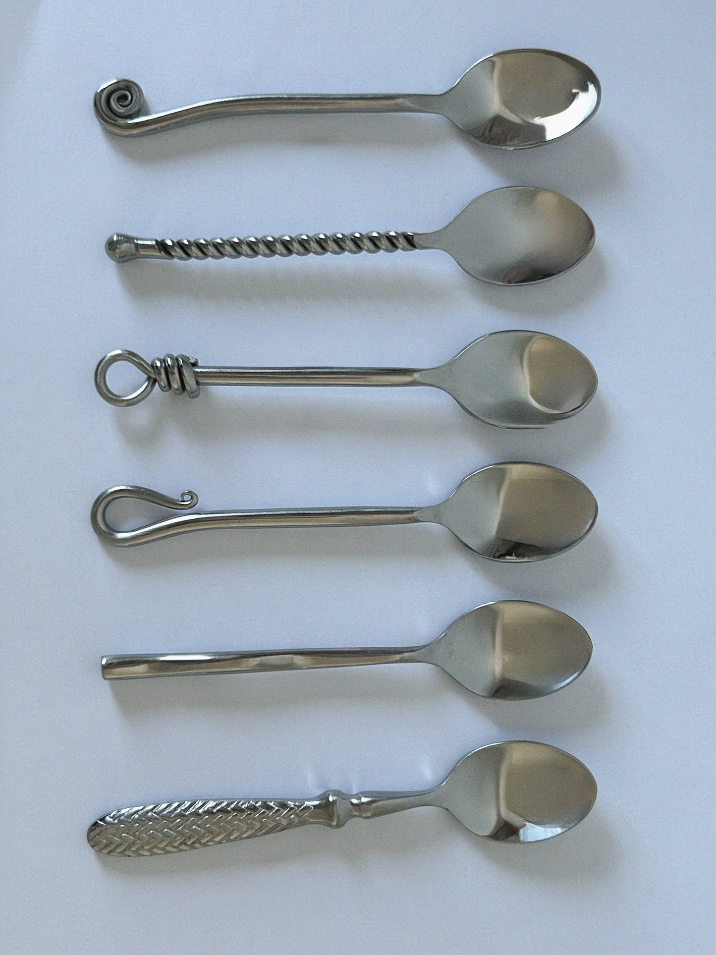 Set of 6 Vintage Shell-Inspired Coffee Spoons - French Origin