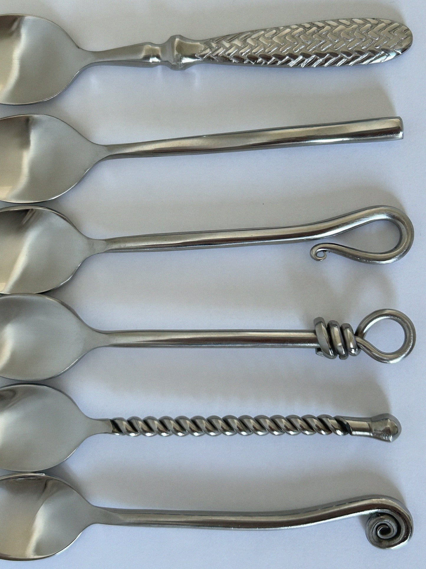 Set of 6 Vintage Shell-Inspired Coffee Spoons - French Origin