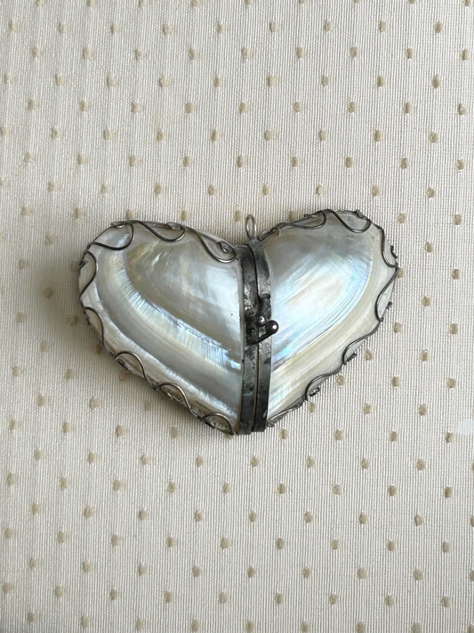 Curated Vintage Mother of Pearl Shell Heart Box.