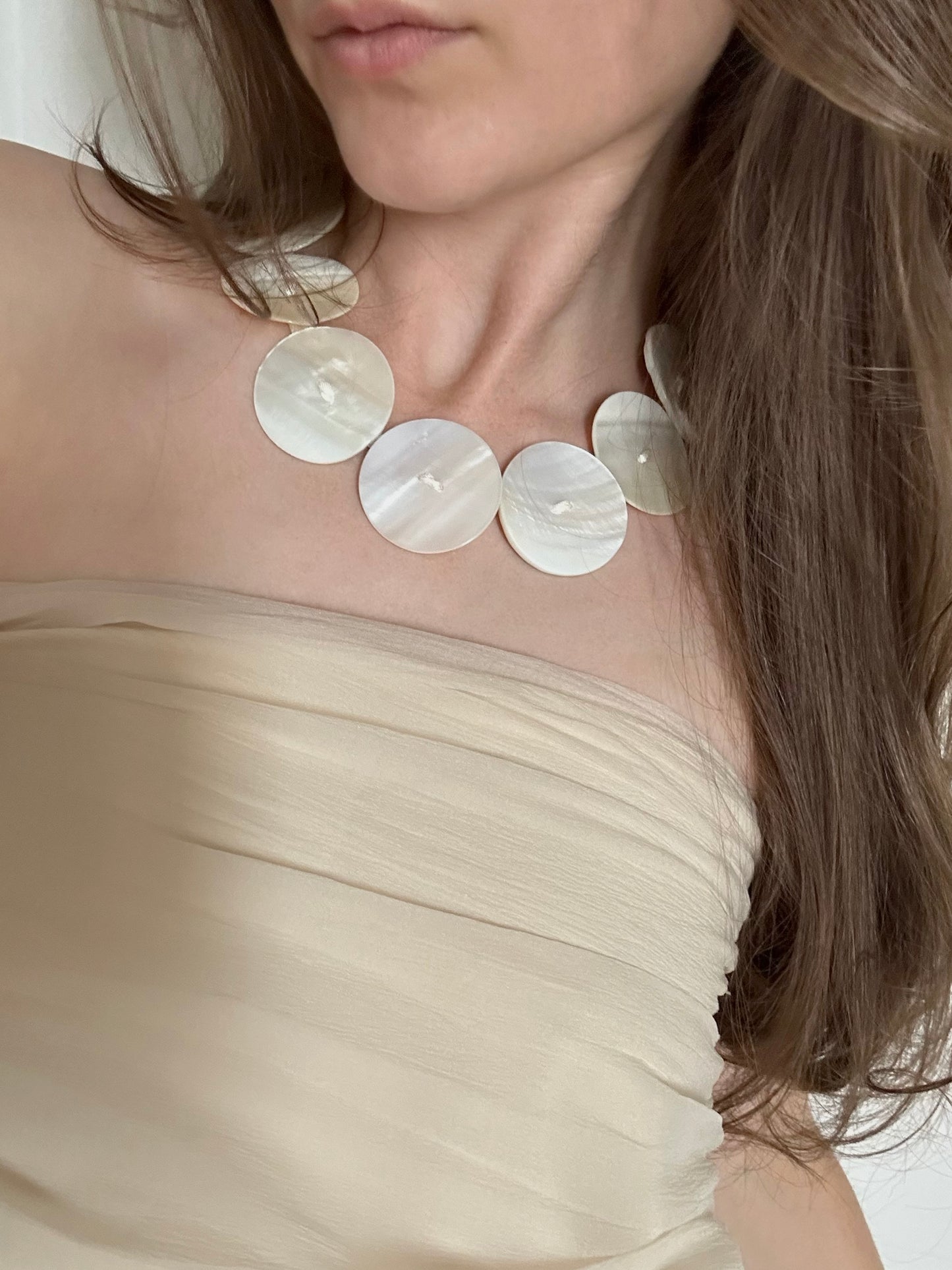 Button Mother of Pearl Necklace