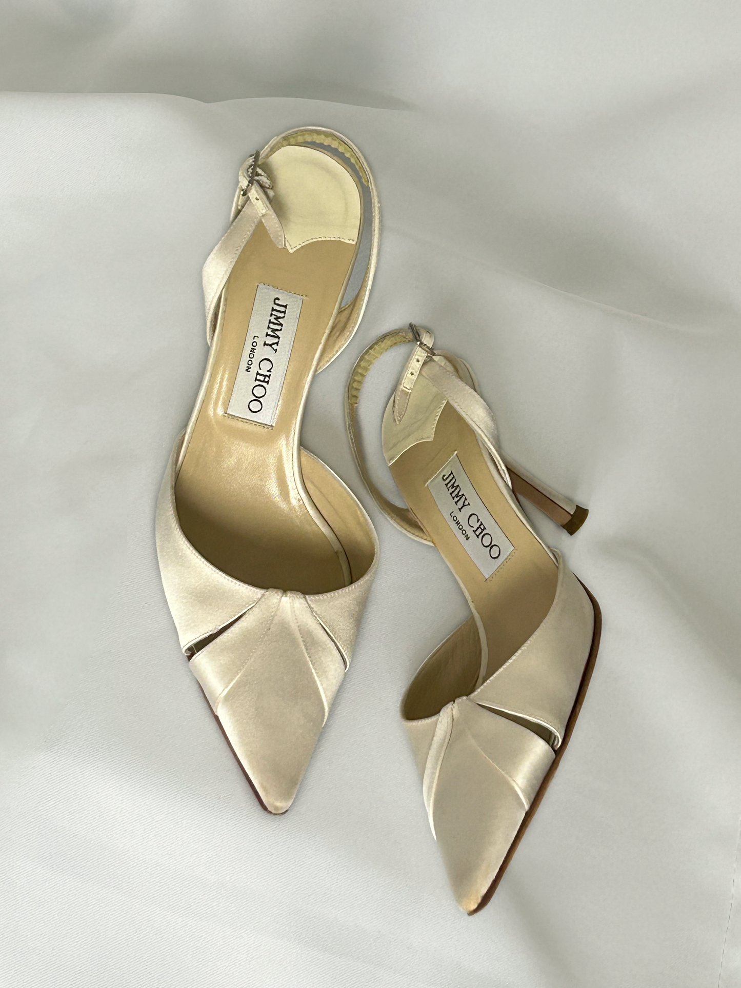 Jimmy Choo Aries Satin Ivory