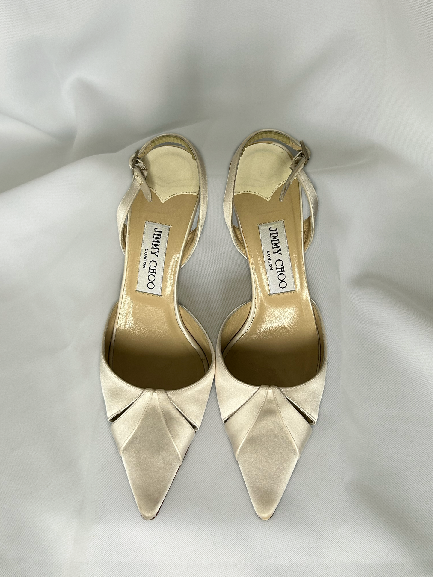 Jimmy Choo Aries Satin Ivory