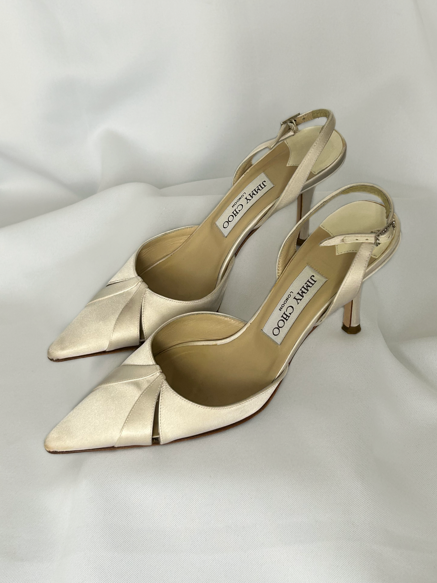 Jimmy Choo Aries Satin Ivory