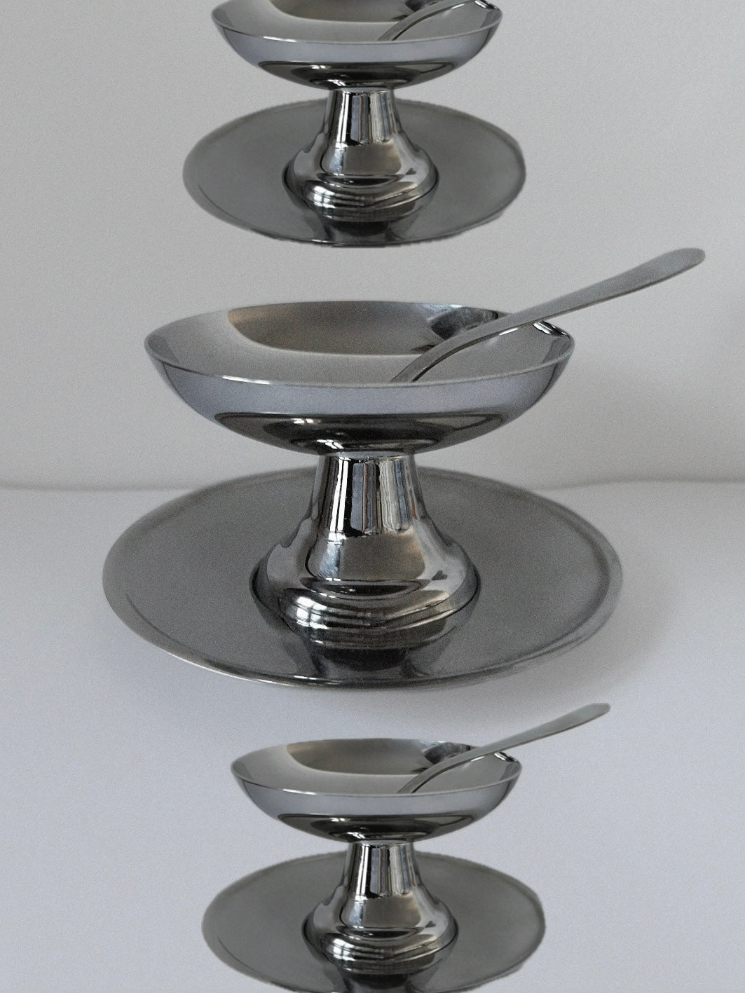 Set of six ice cream and dessert cups