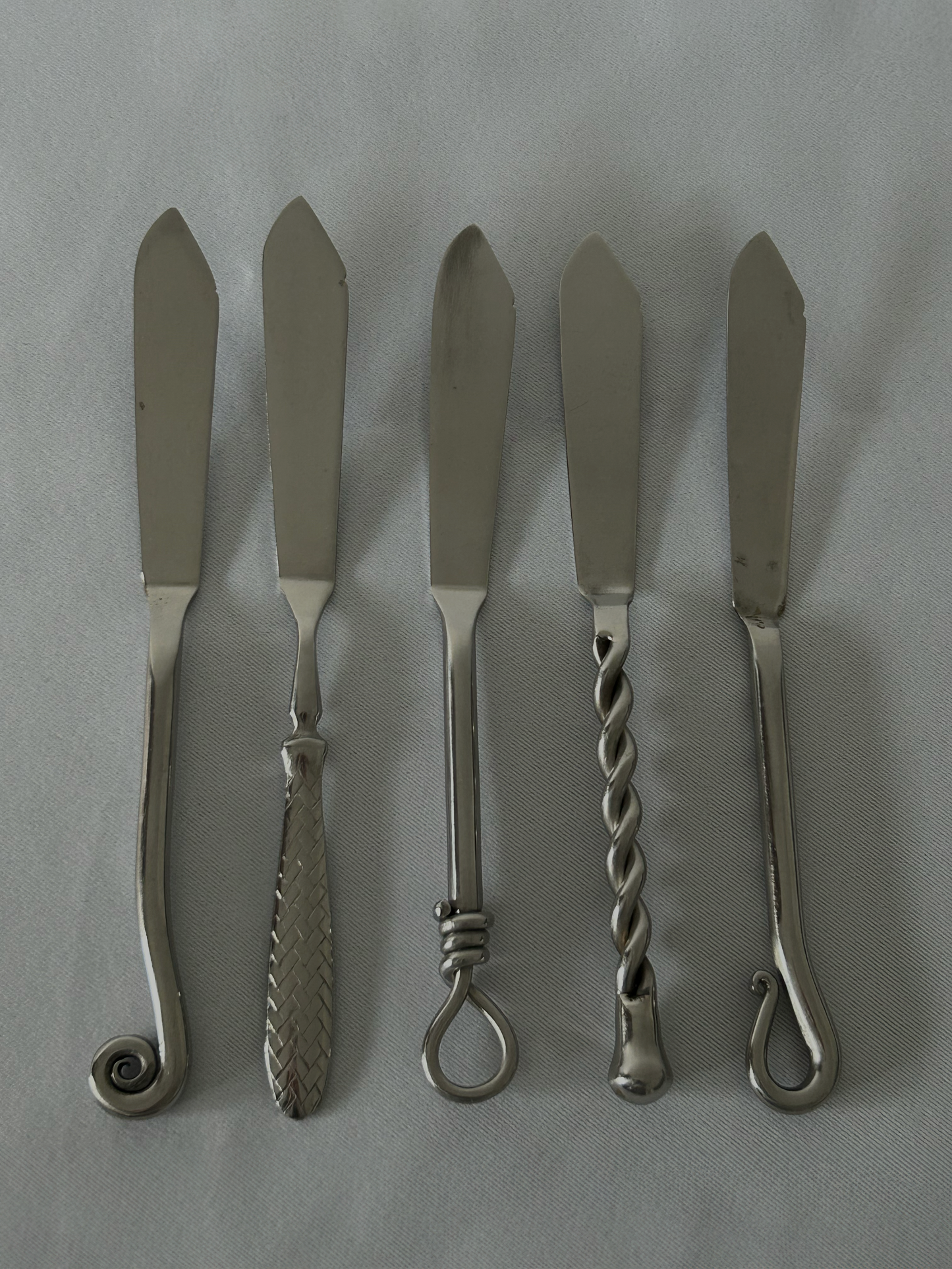 Vintage French Steel Fish Knives - Set of 5