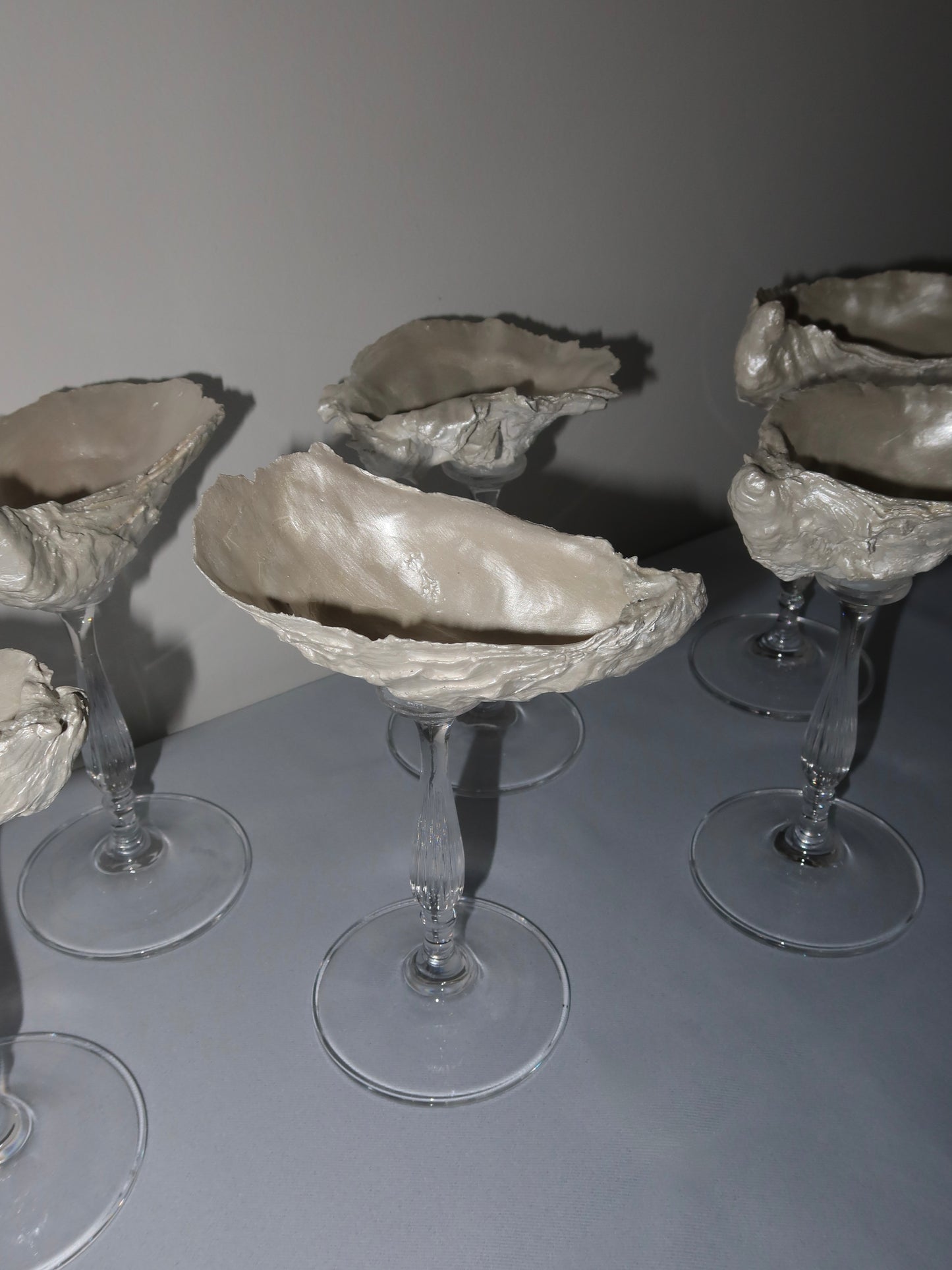 Set of 2 oysters shell glasses