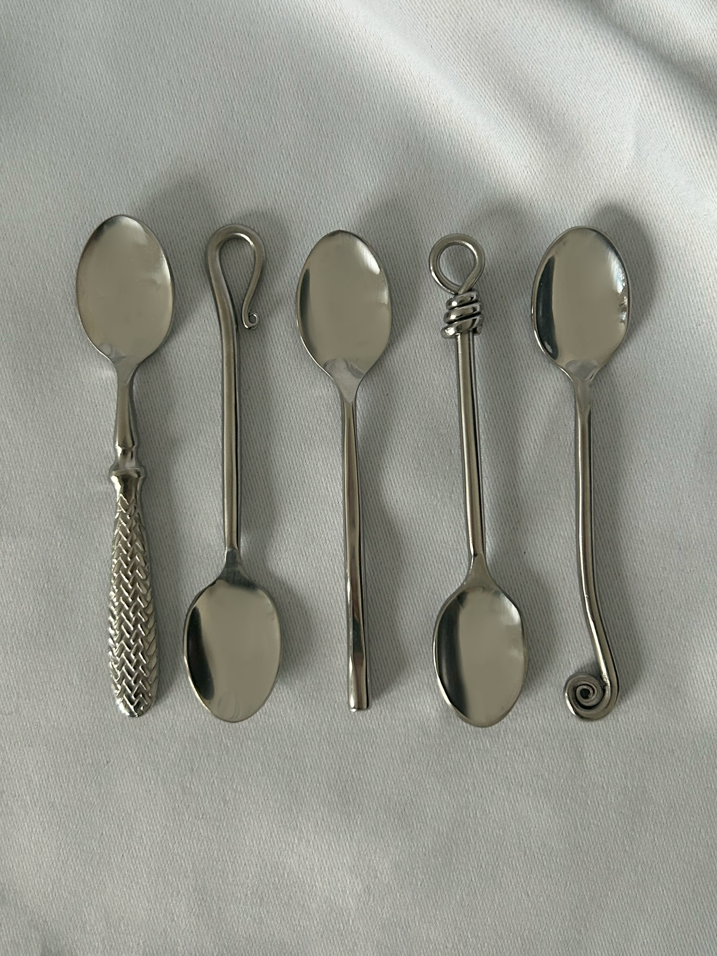 Set of 6 Vintage Shell-Inspired Coffee Spoons - French Origin