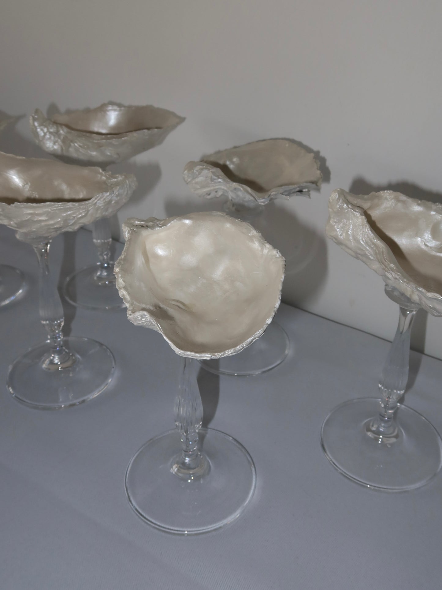 Set of 2 oysters shell glasses