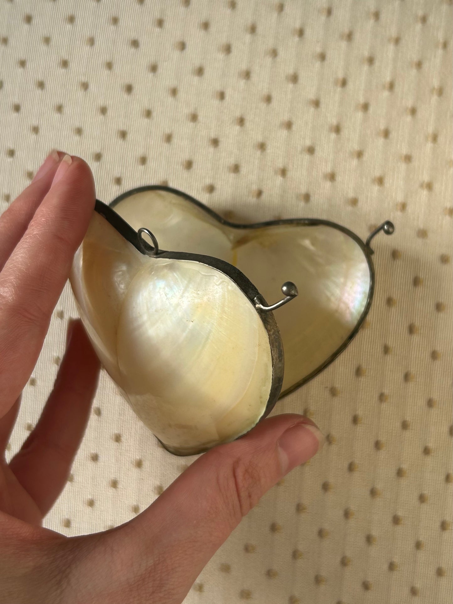 Curated Vintage Mother of Pearl Shell Heart Box.