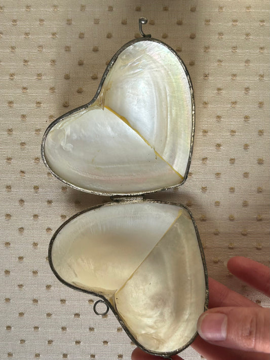 Curated Vintage Mother of Pearl Shell Heart Box.