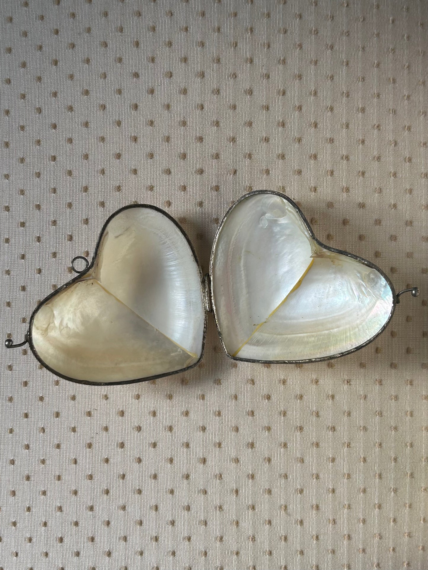 Curated Vintage Mother of Pearl Shell Heart Box.