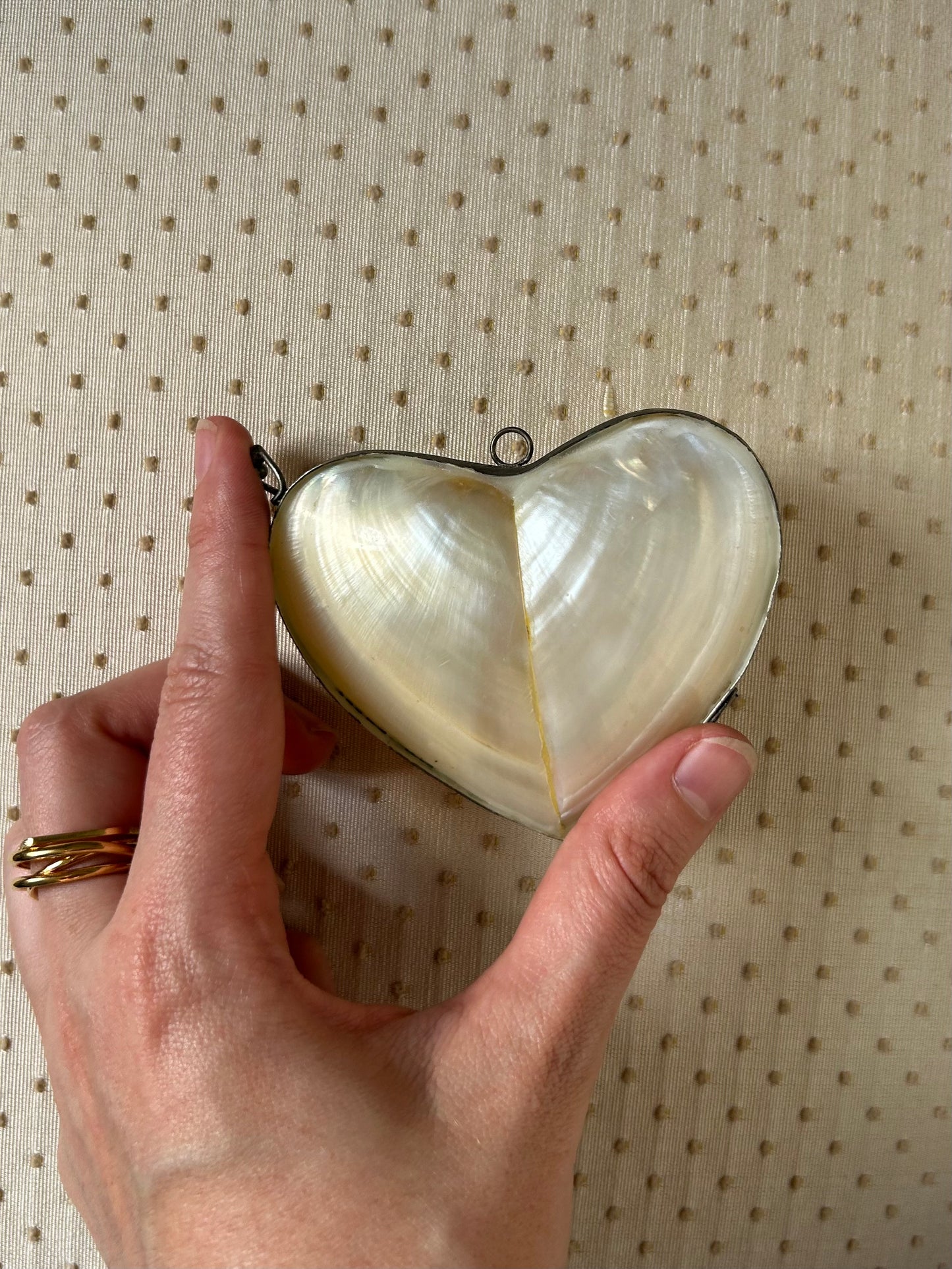 Curated Vintage Mother of Pearl Shell Heart Box.