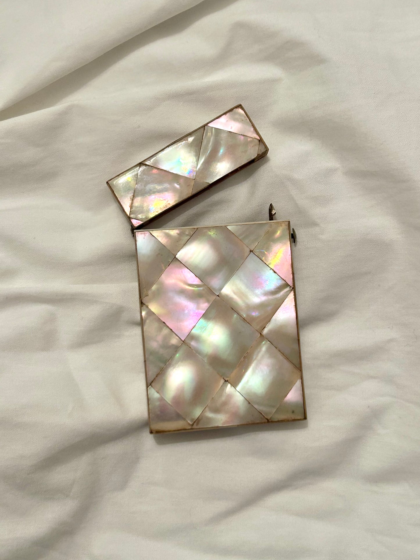 A Victorian Mother Of Pearl Card Case