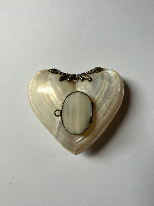 Curated Vintage Mother of Pearl Shell Heart Box.