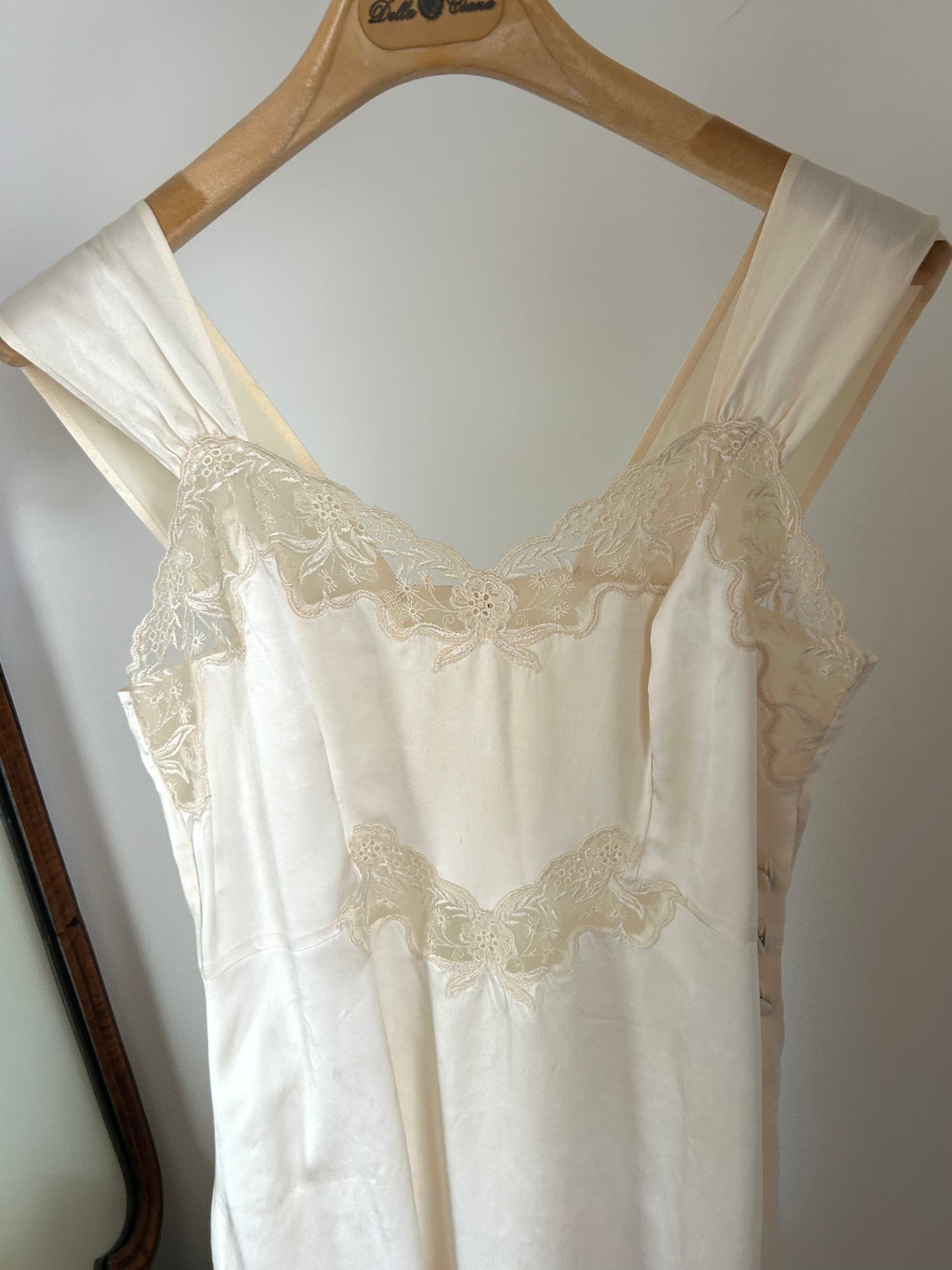 Floral Embroidered Vintage Silk Dress