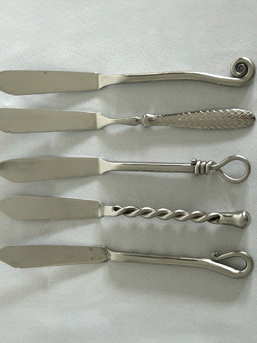 Vintage French Steel Fish Knives - Set of 5