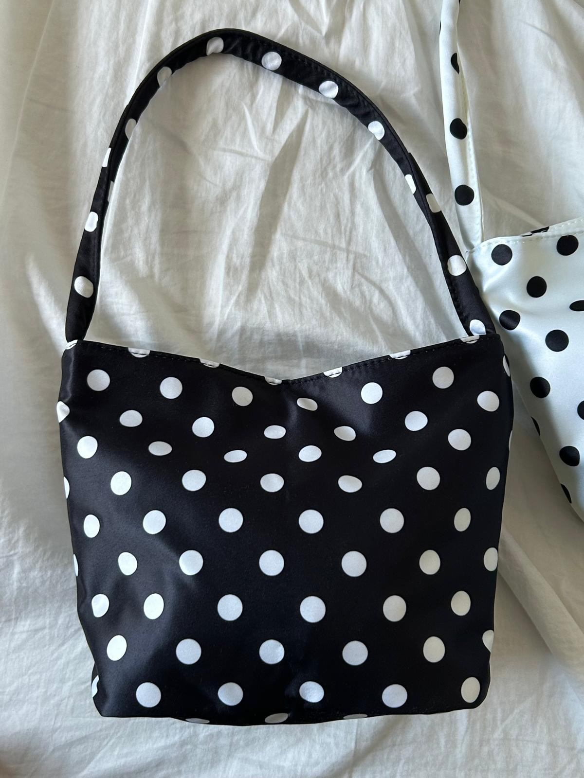 A Polka Dots Black Handbag