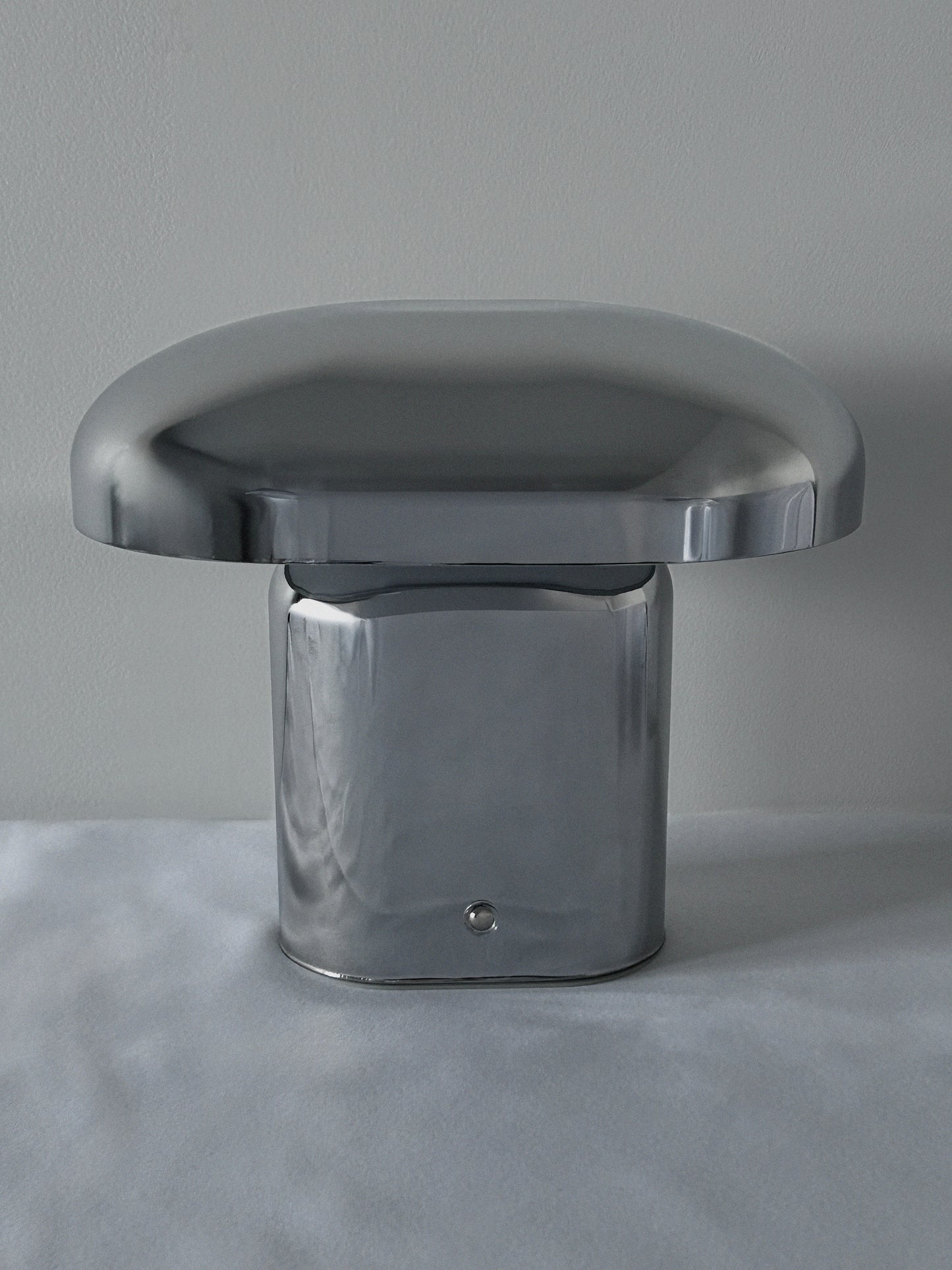 Chrome mushroom lamp