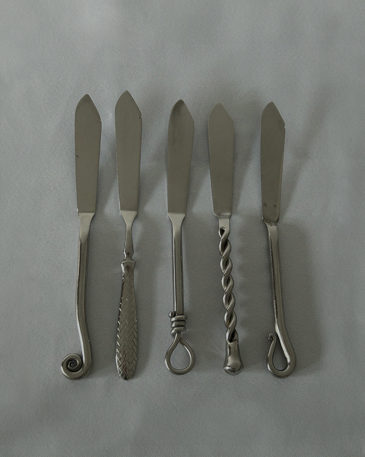 Vintage French Steel Fish Knives - Set of 5