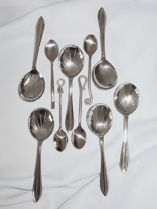 Cutlery - Set of 6 large shell-shaped spoons