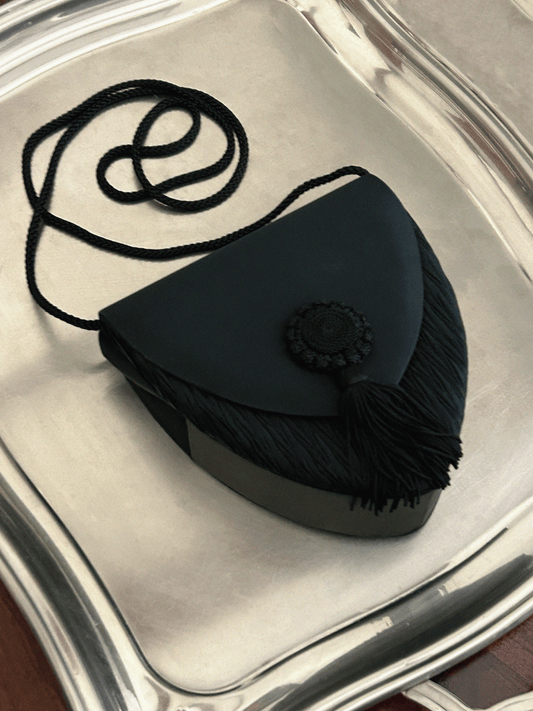 Van Cleef & Arpels Vintage Black Tasseled Silk Purse