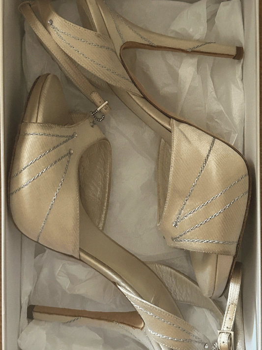 Beige Satin Pumps Dior Vintage