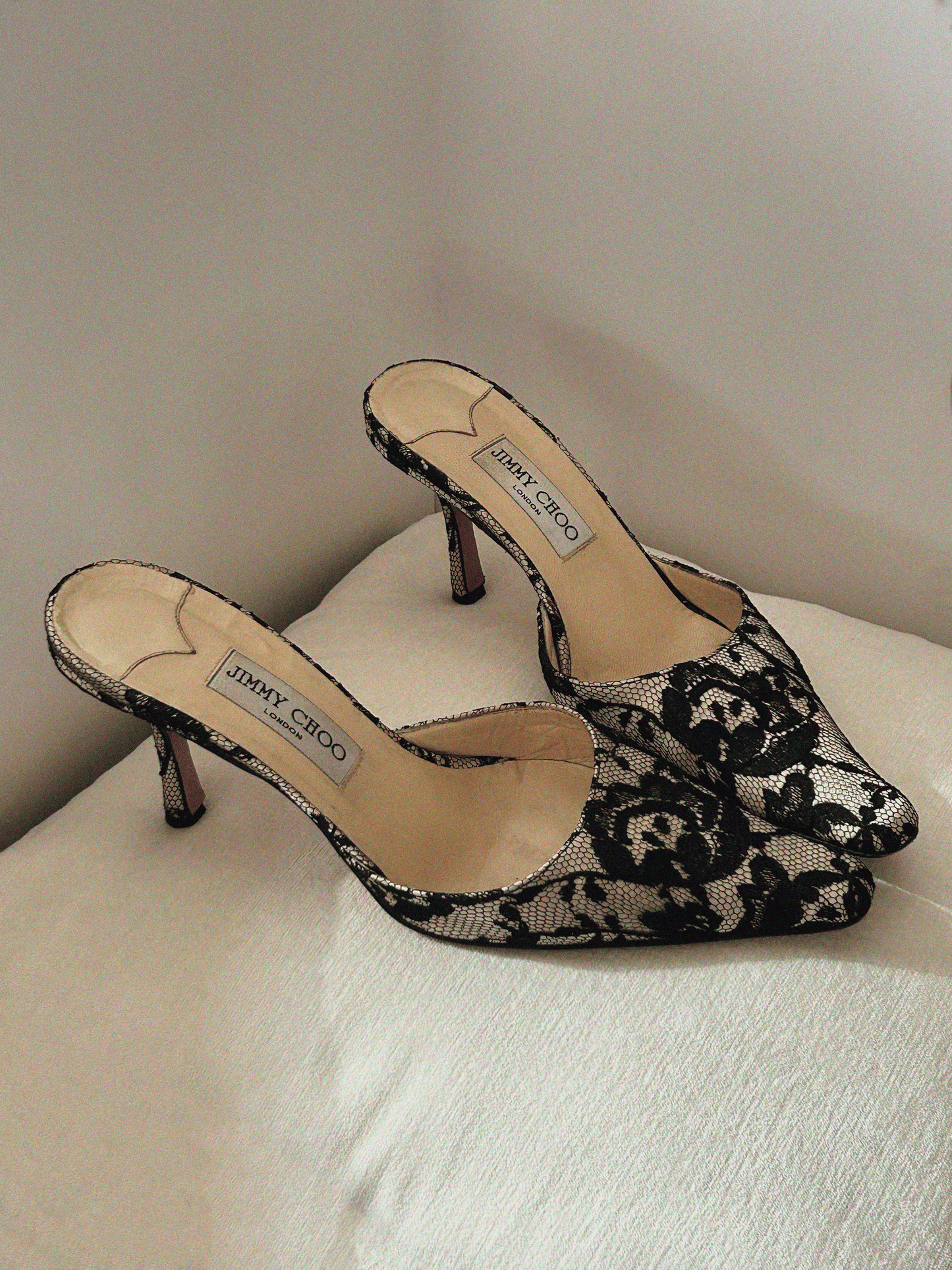 Jimmy Choo Lace Pattern Mules - Size 38