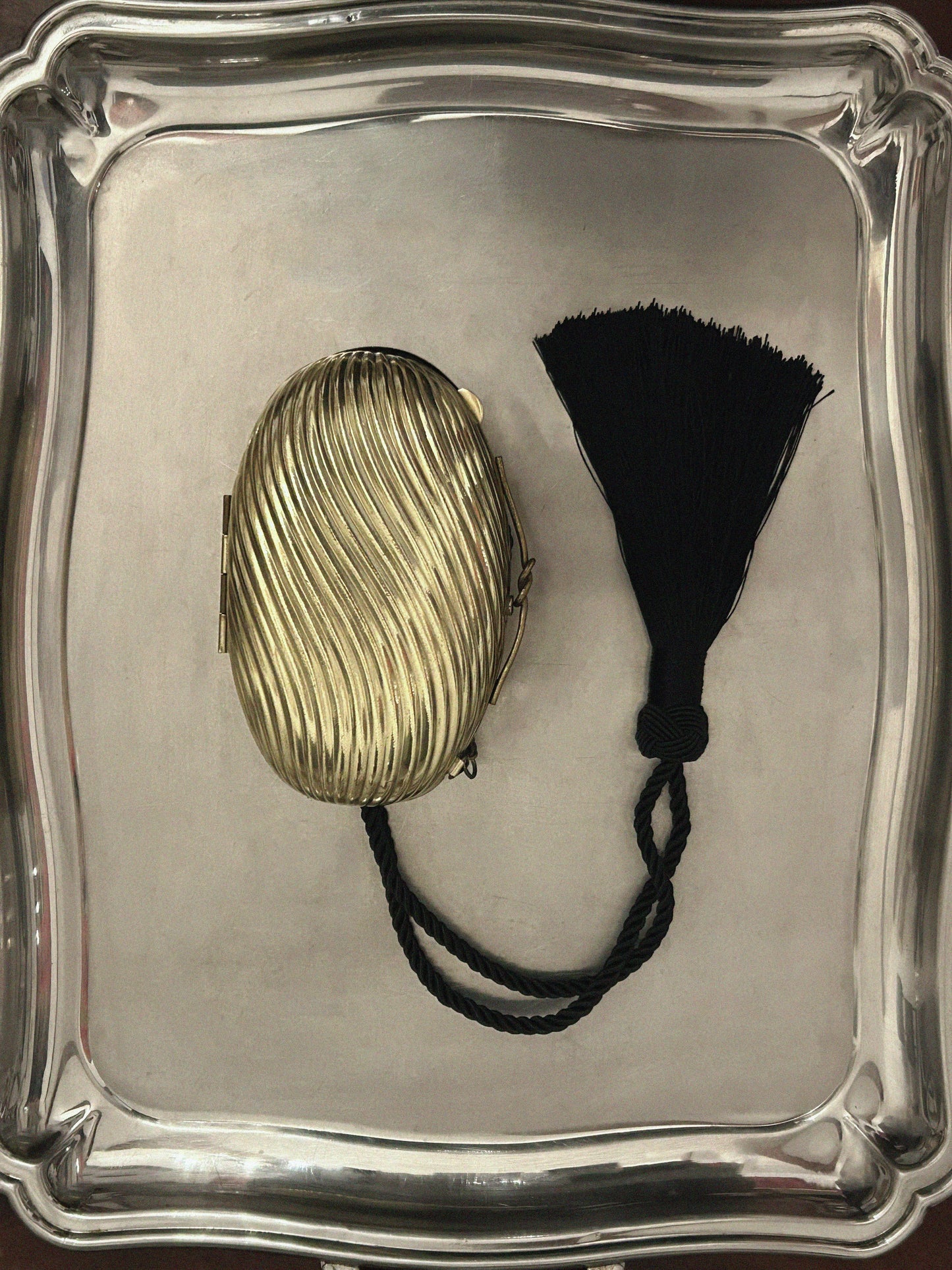 Haute Couture Evening Clutch - Vintage Lancôme “Magie Noire” Gold Minaudière