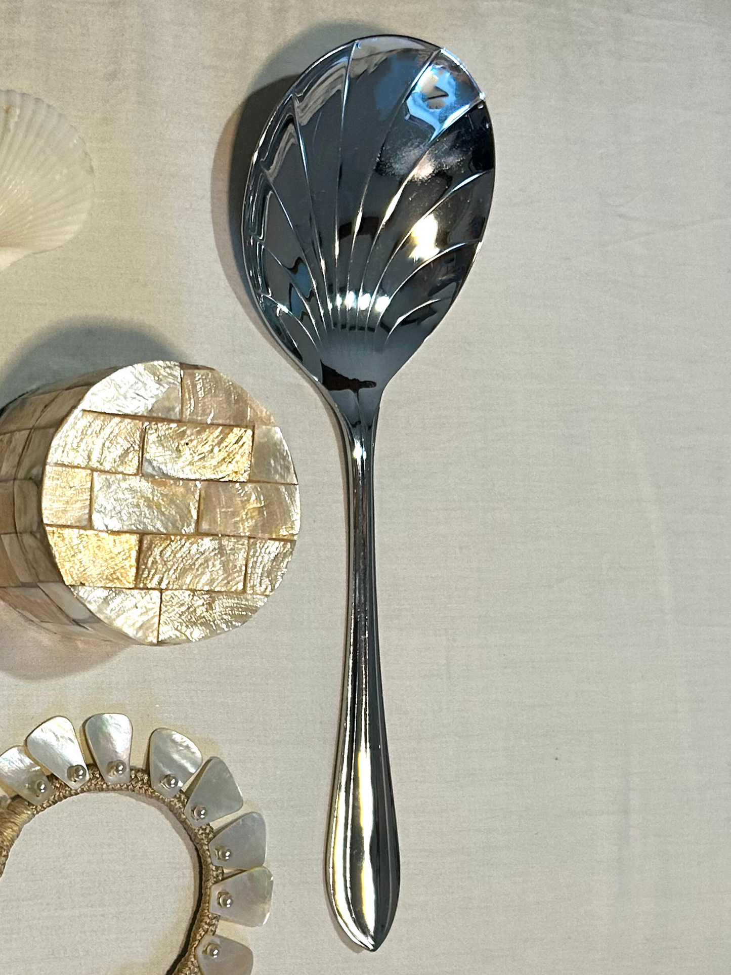 Large shell-shaped spoon