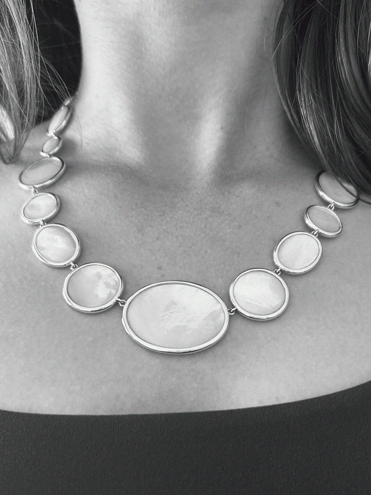 A Gold-Tone Mother-of-Pearl Statement Necklace