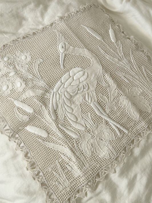 Antique Embroidered Lace Table Mat – Stork & Reeds Filet Lace