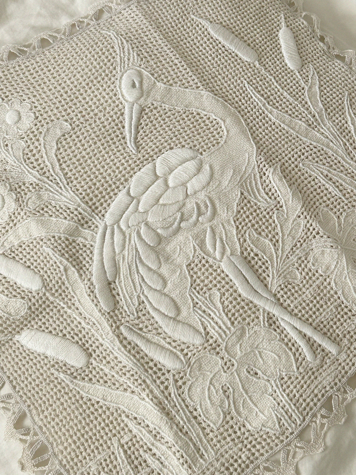 Antique Embroidered Lace Table Mat – Stork & Reeds Filet Lace