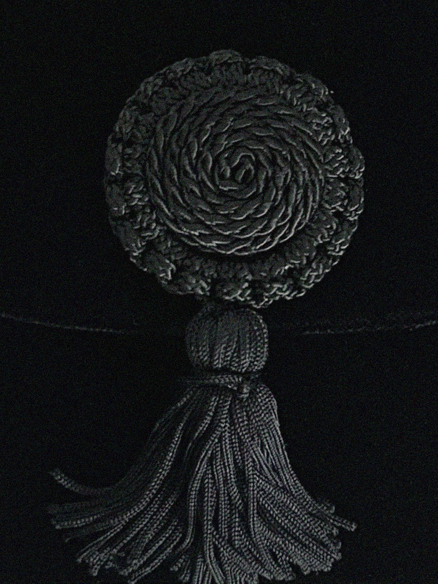 Black Velvet Clutch Bag with Tassel