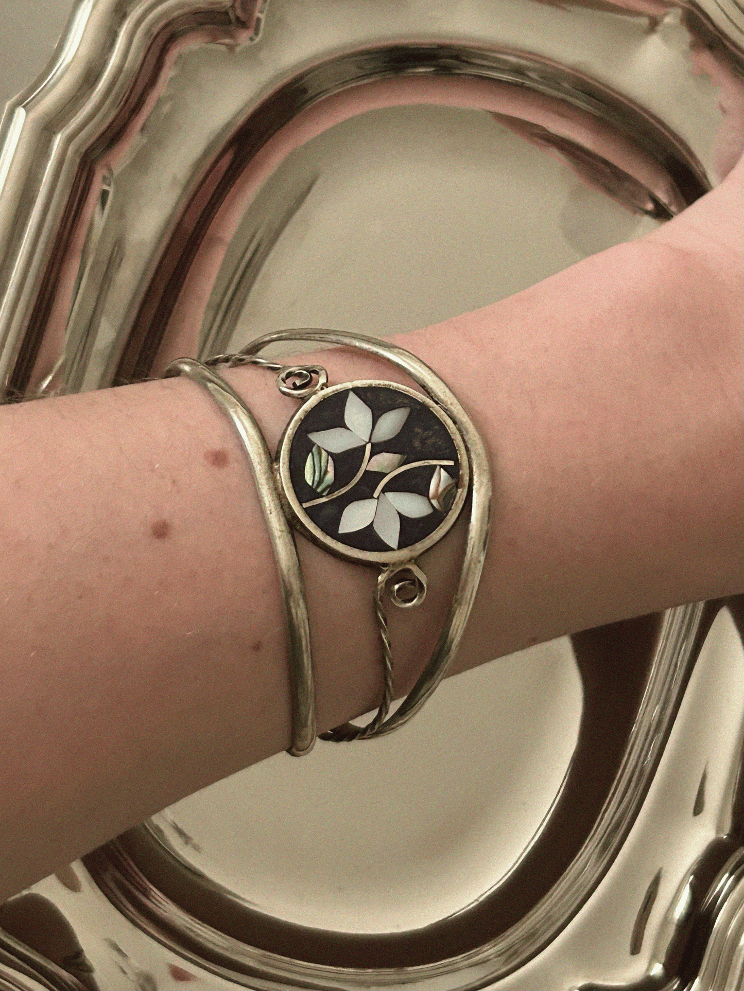 Vintage Cuff Bracelet Alpaca Mexico