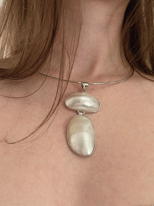 Abalone Pendant Silver Plated Necklace
