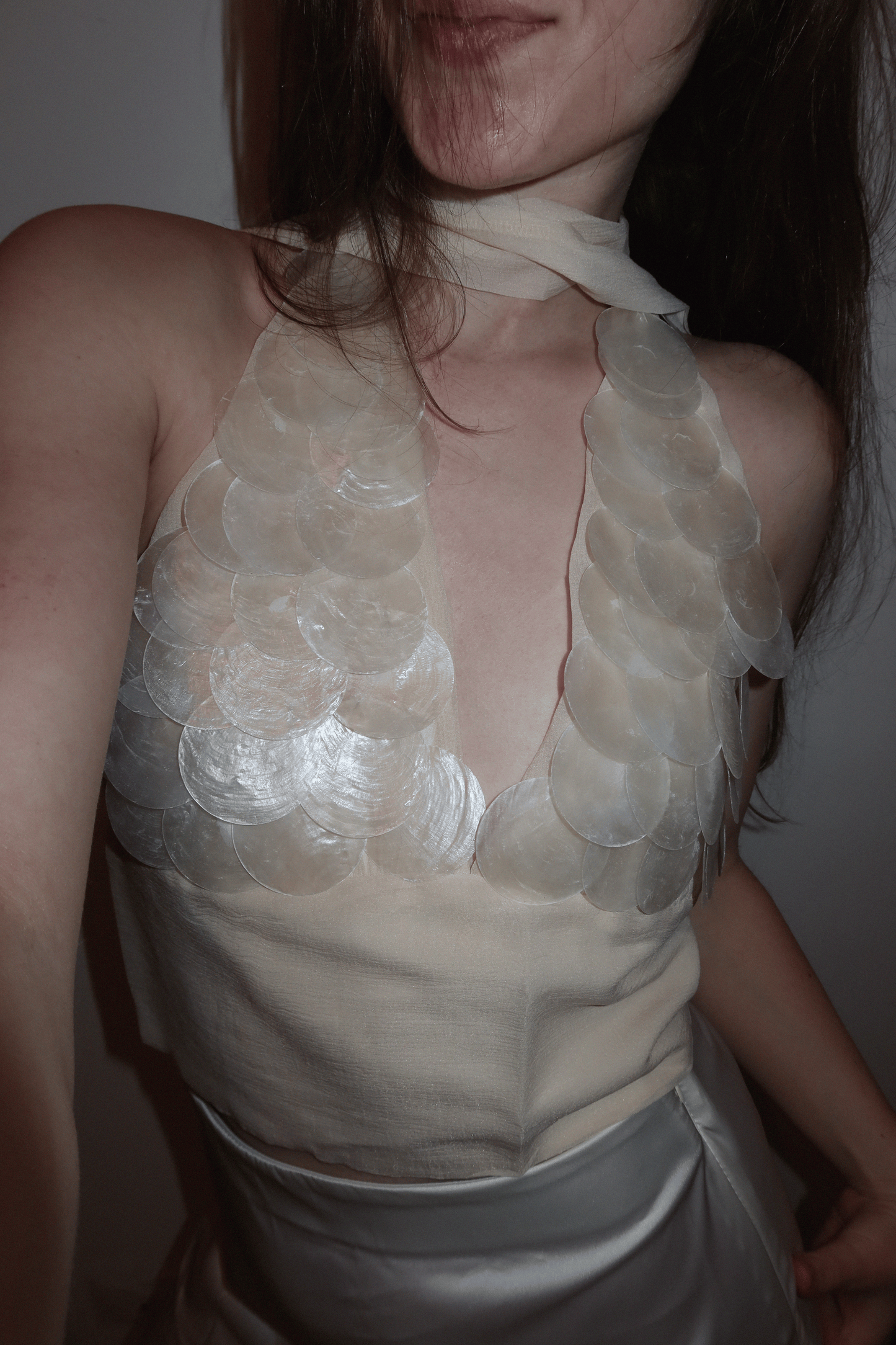 A Beaded Mother of Pearl Top