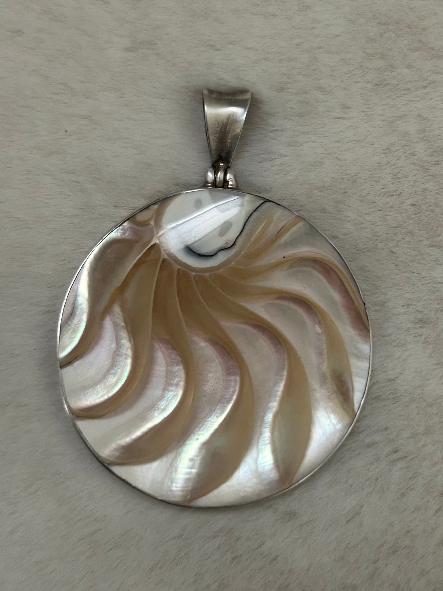 Nautilus Shell Pendant with Mother-of-pearl