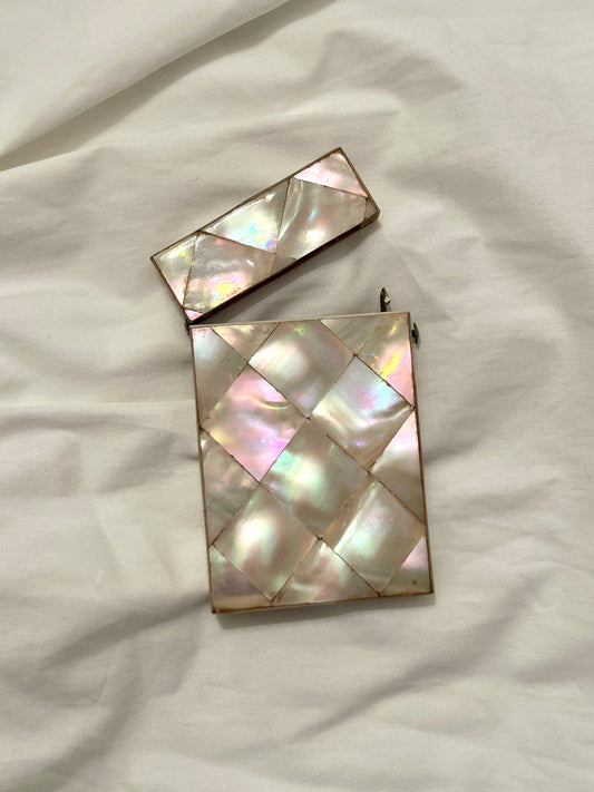 A Victorian Mother Of Pearl Card Case