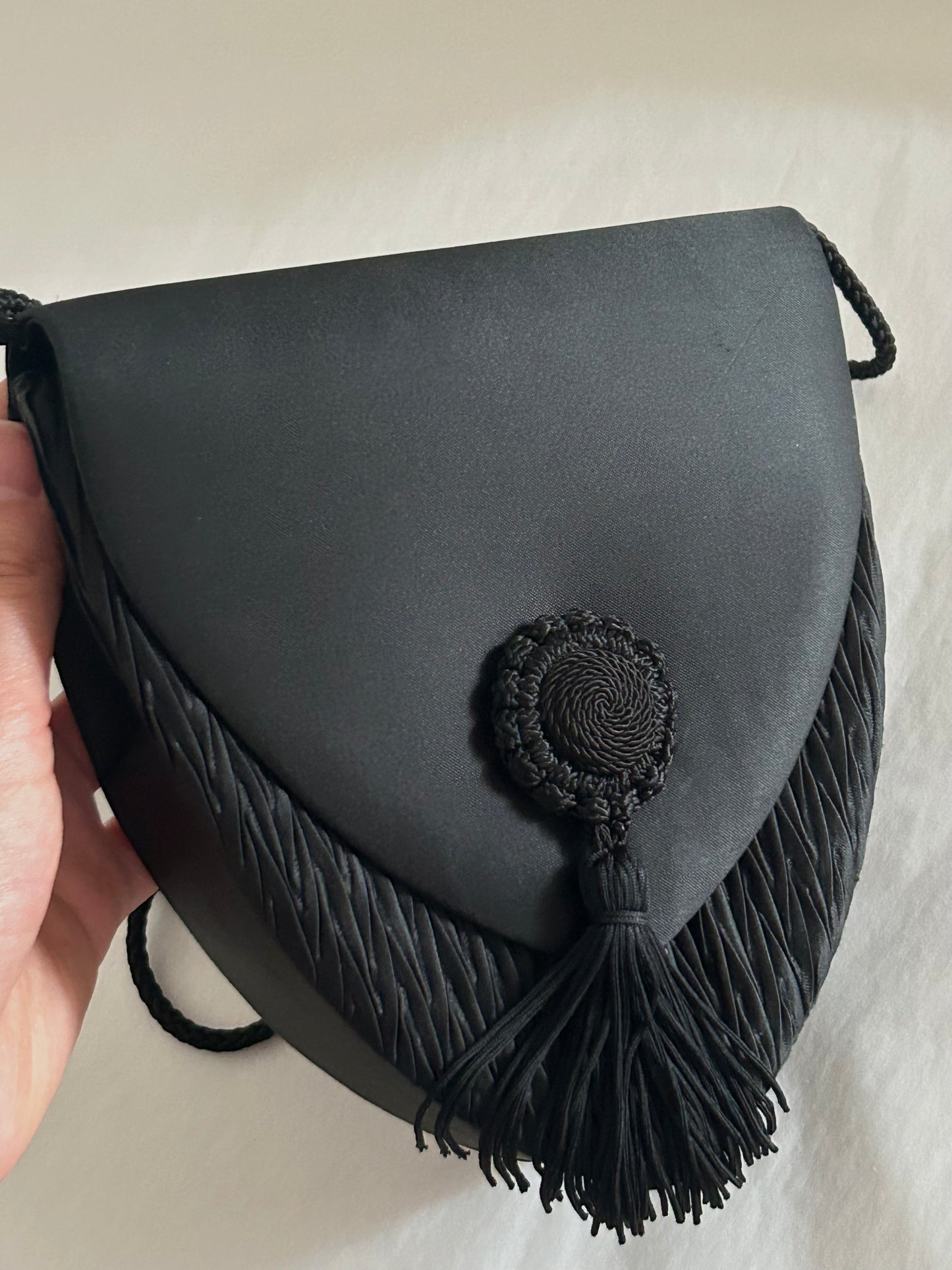 Van Cleef & Arpels Vintage Black Tasseled Silk Purse