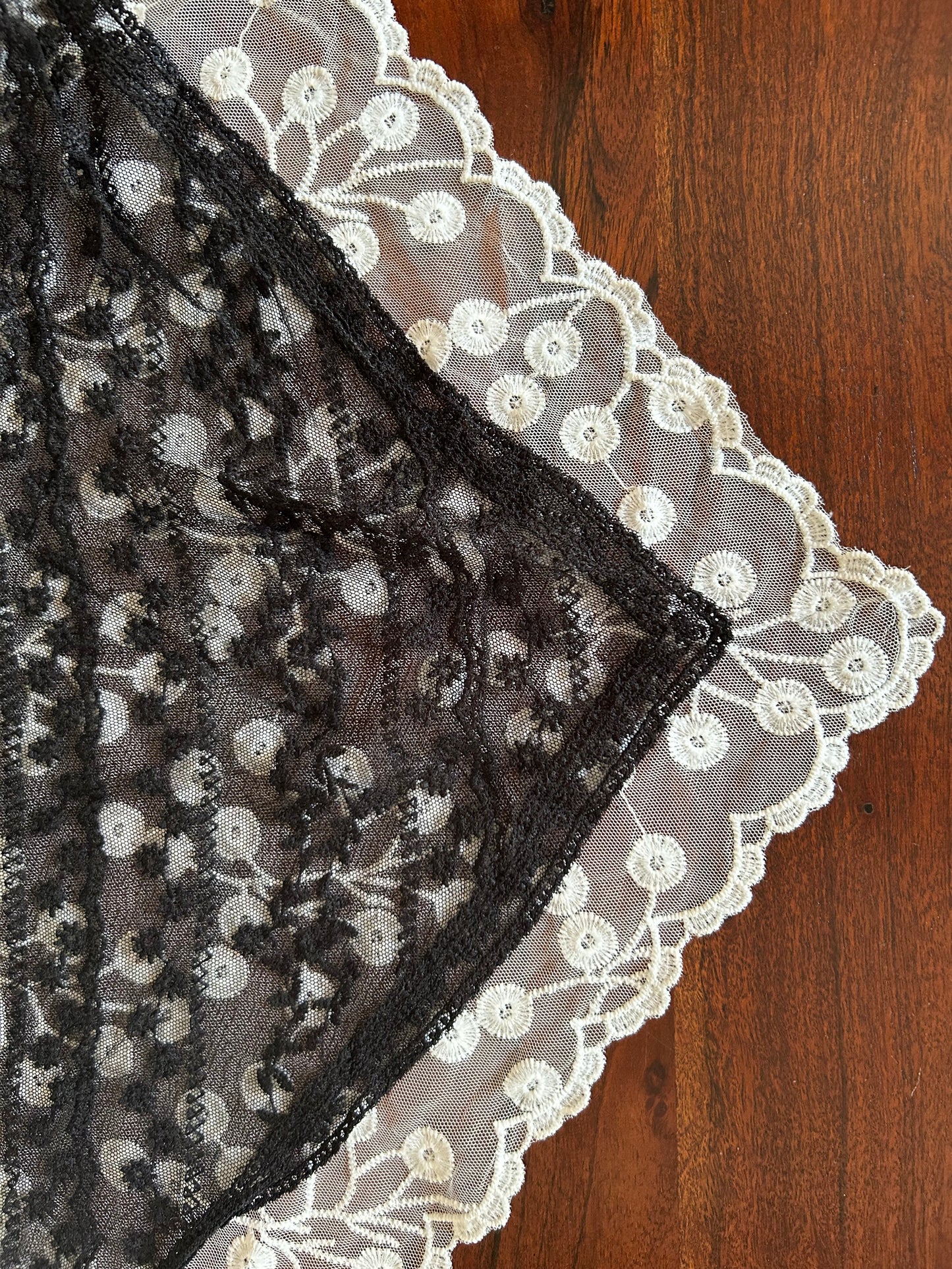 French dentelle - Set of Two Vintage French Lace Pieces