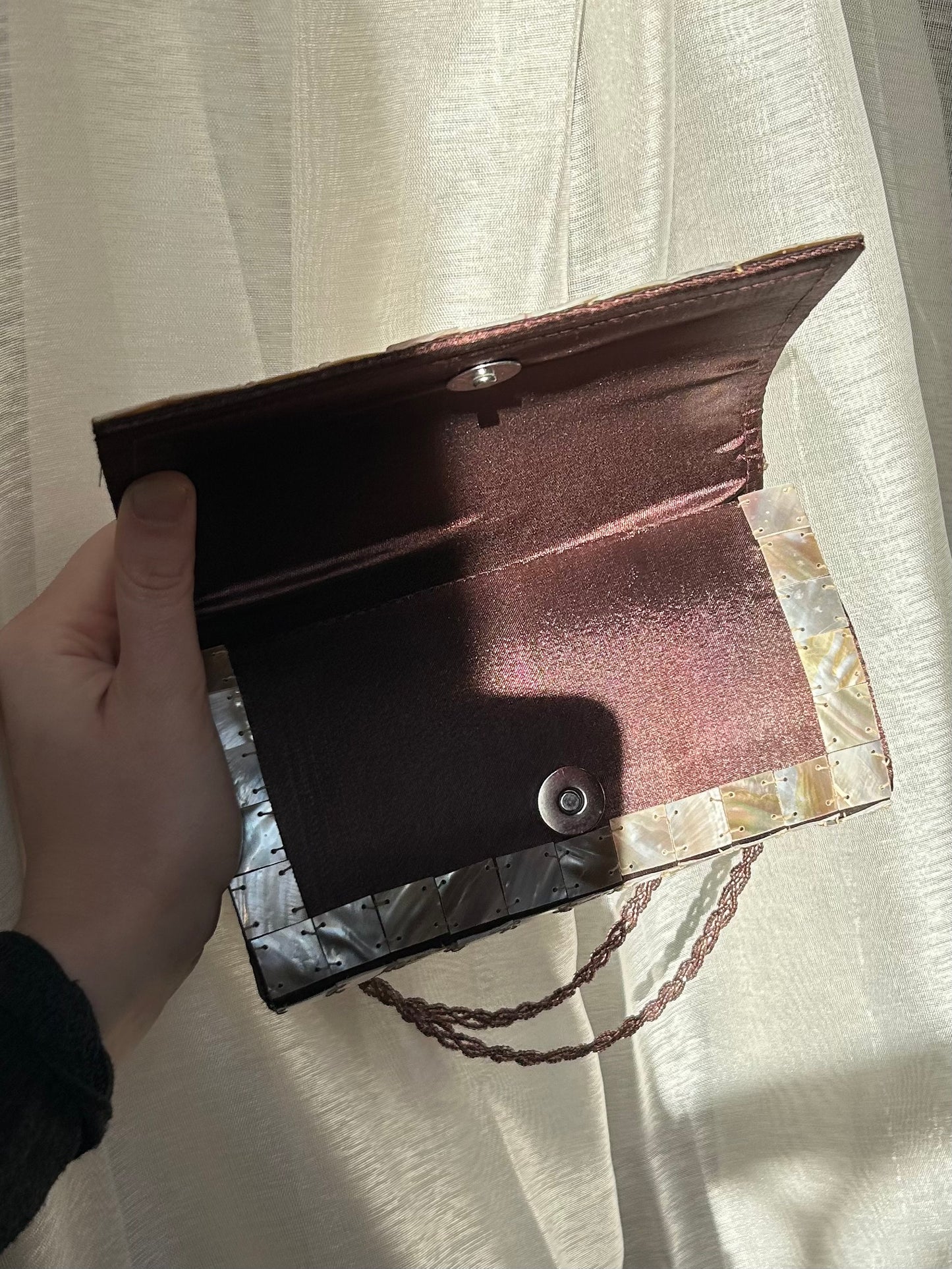 Vintage Natural Mother of Pearl Clutch