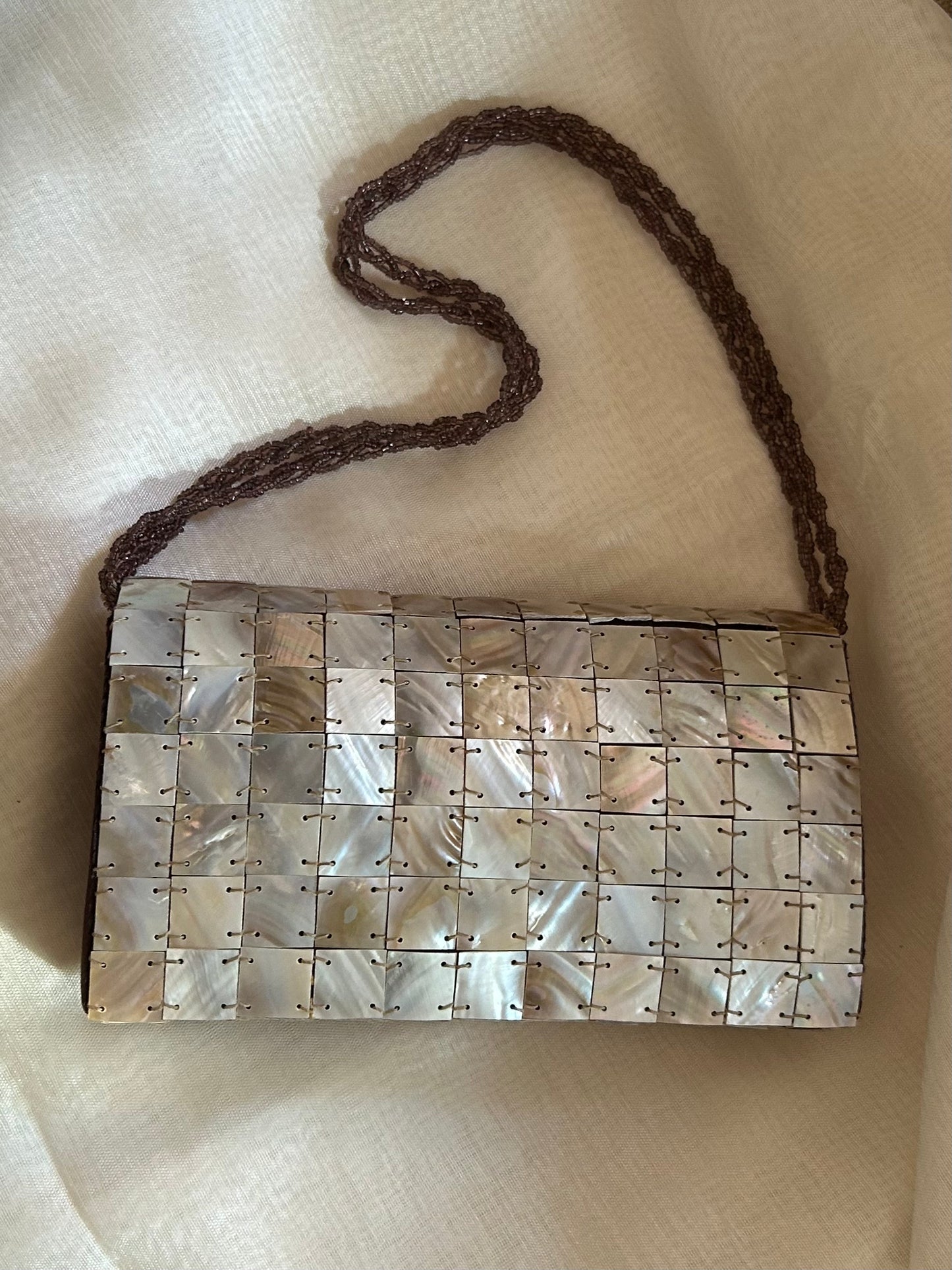 Vintage Natural Mother of Pearl Clutch