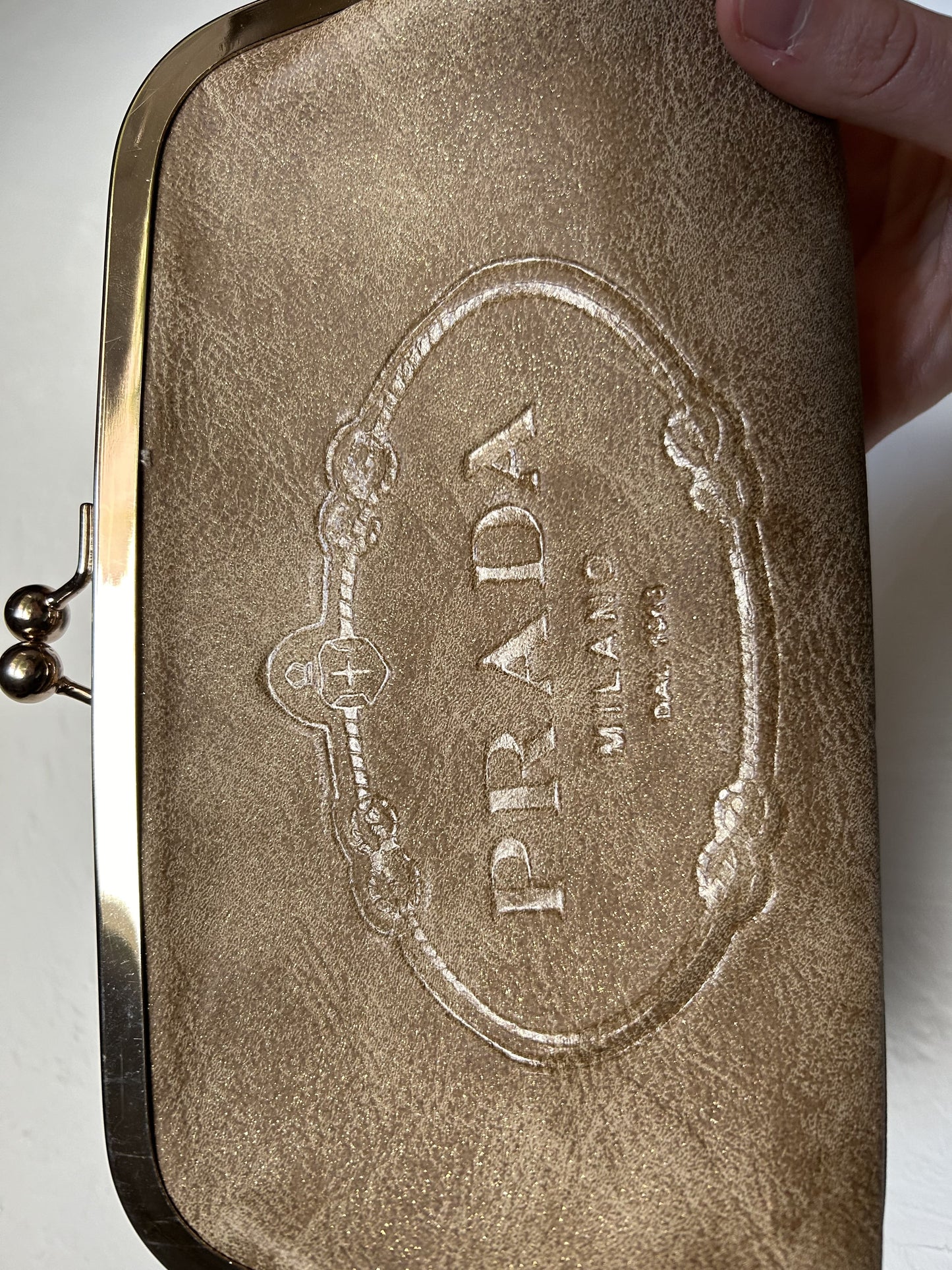 Vintage Prada Camel Clutch