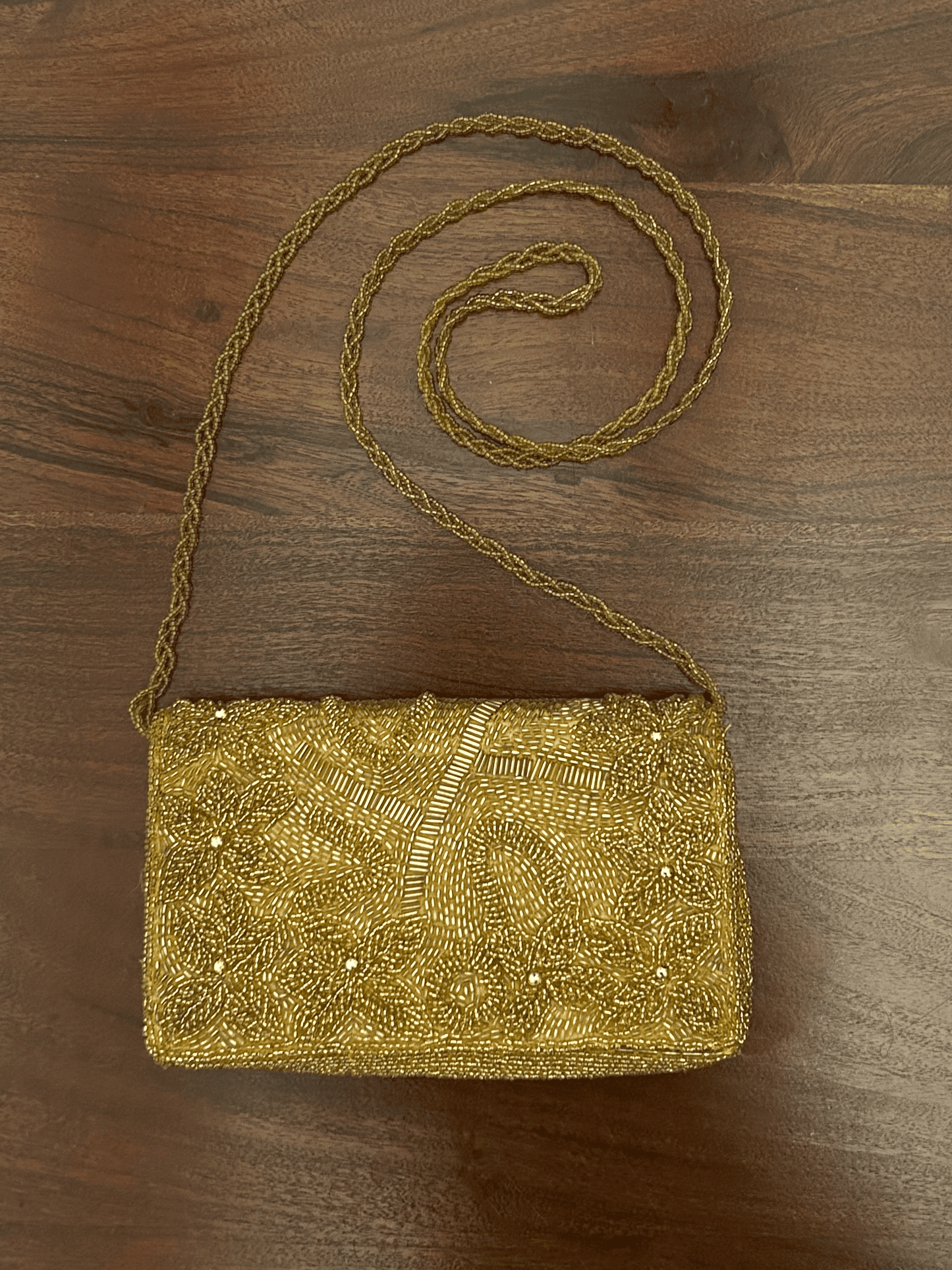 Gold Beaded Minaudière 1940s
