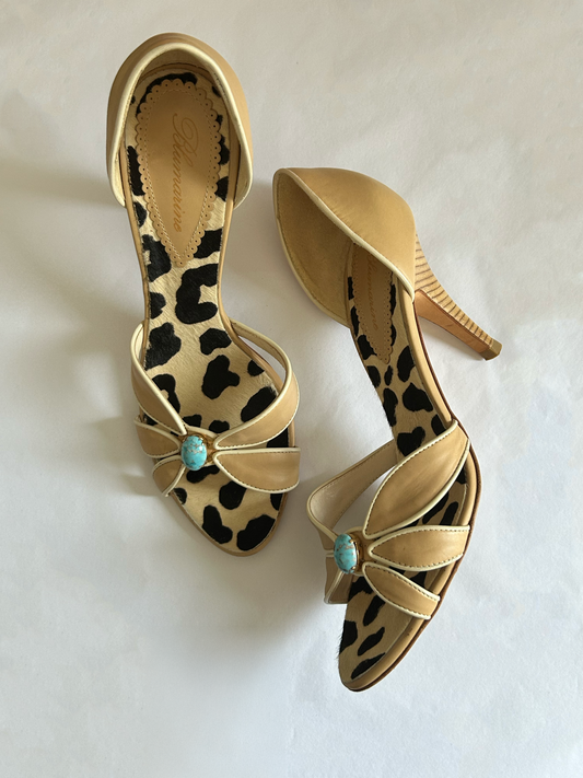 Glamour Leopard and Turquoise pumps - Bluemarine