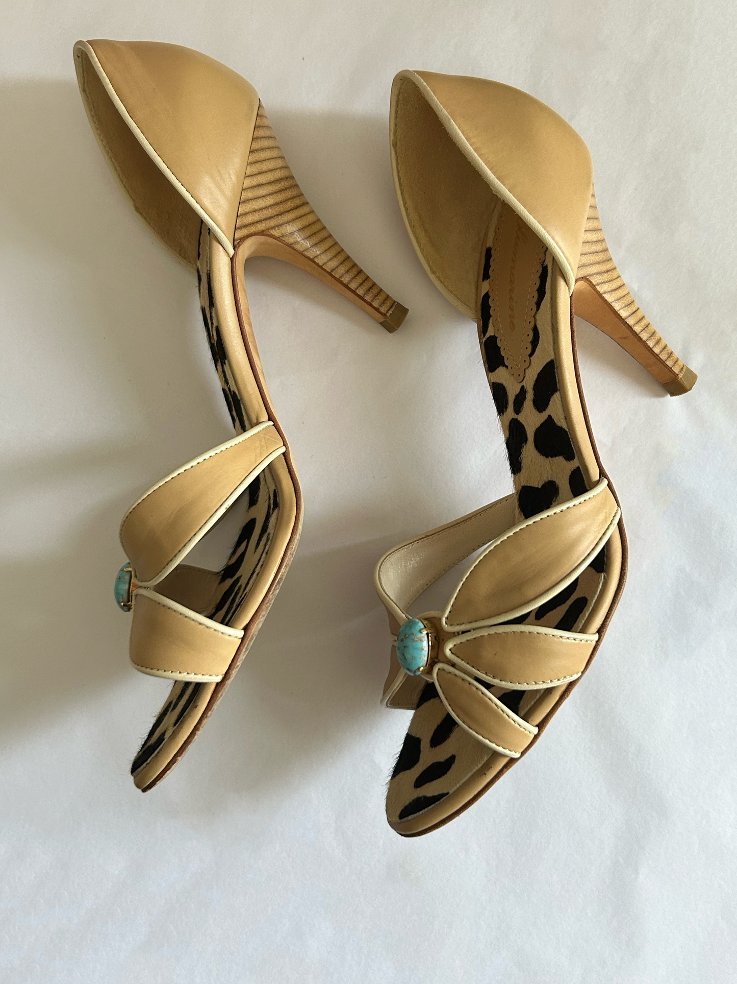 Glamour Leopard and Turquoise pumps - Bluemarine