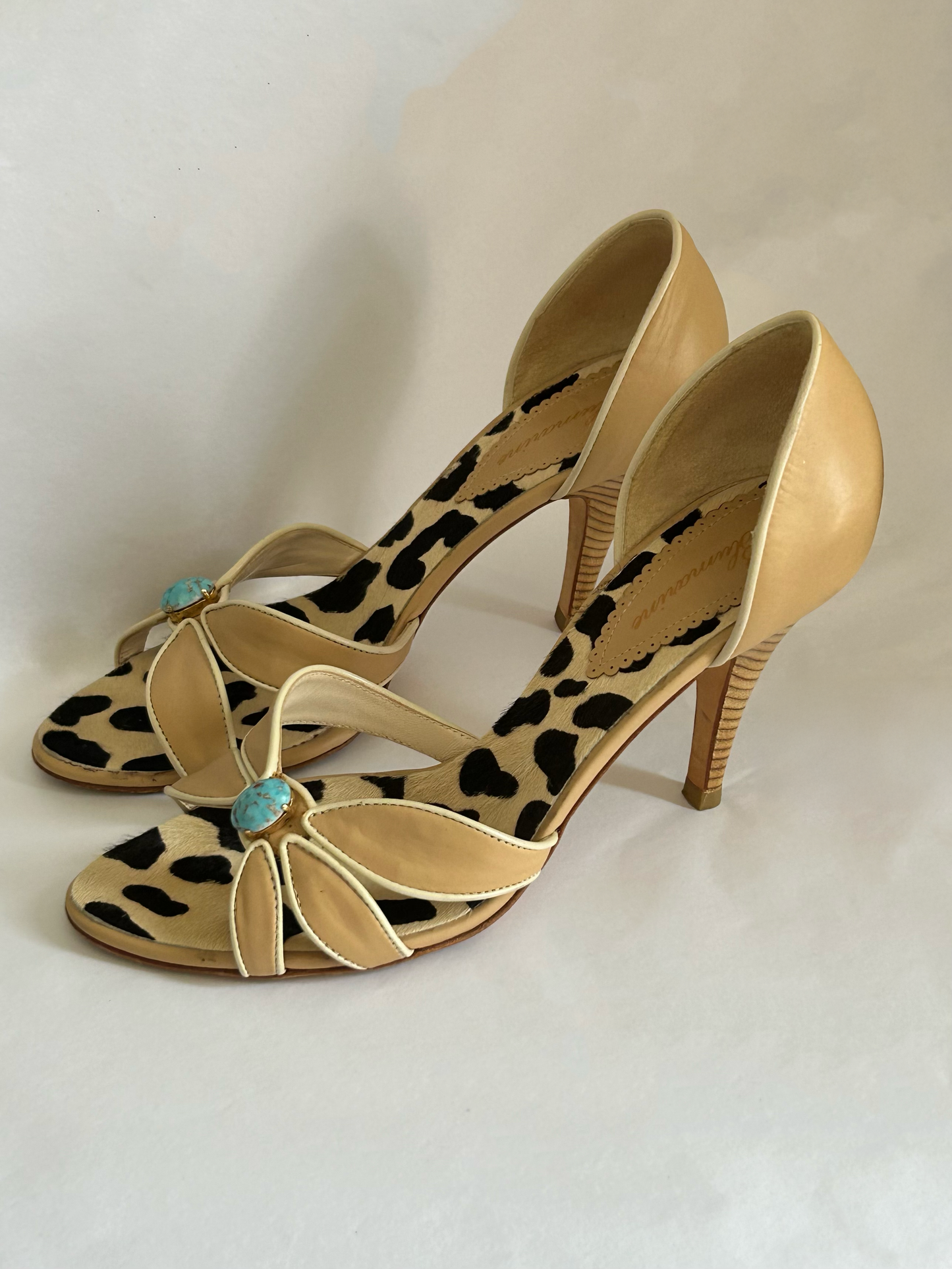 Glamour Leopard and Turquoise pumps - Bluemarine