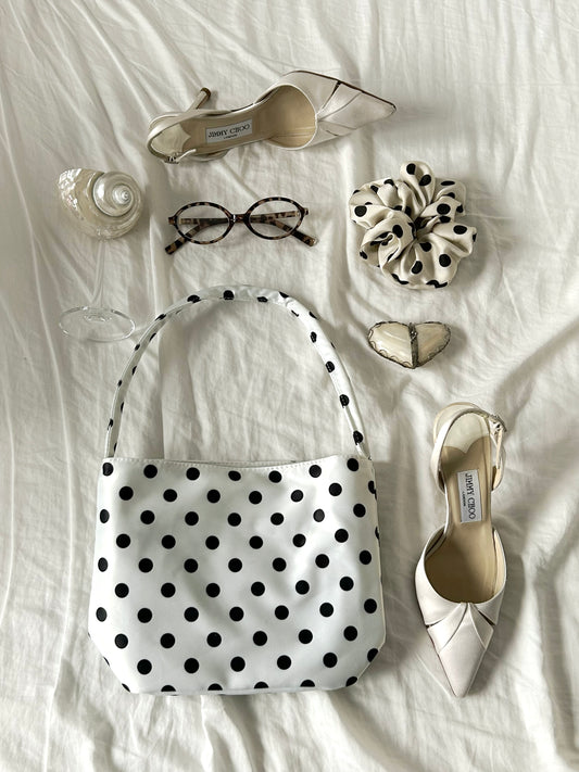 Polka Dots White Handbag
